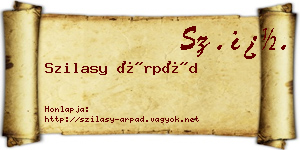Szilasy Árpád névjegykártya